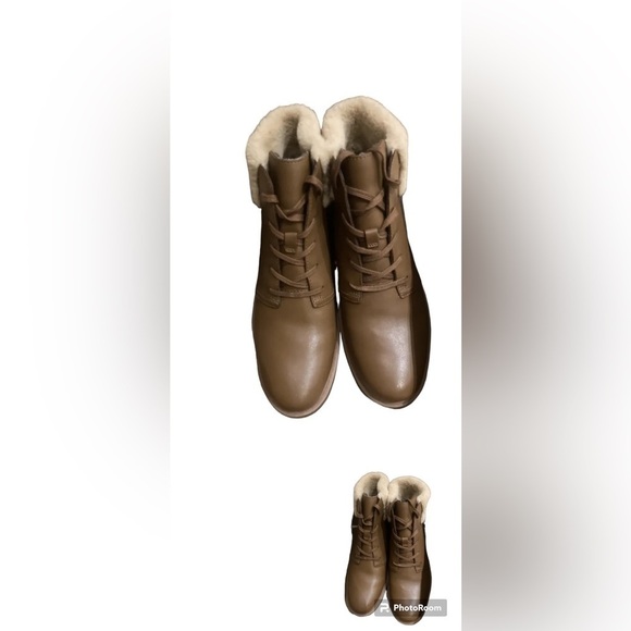 Clarks Andie Mae Boots Fur Leather - Picture 2 of 3